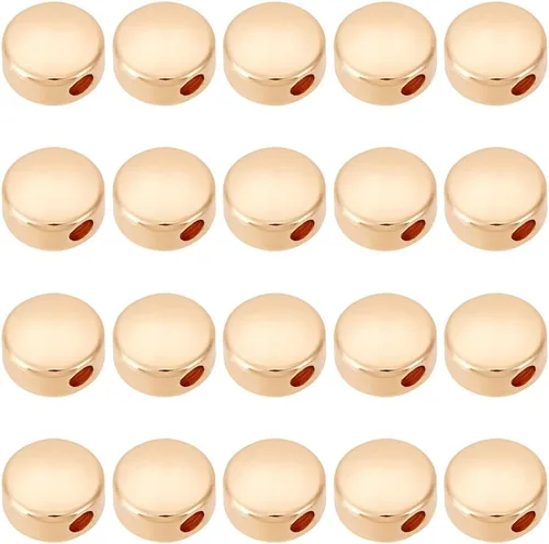 Miniatura 11 de BENECREAT - 40 piezas de cuentas de filigrana redondas huecas bañadas en oro de 18 quilates, cuentas de filigrana huecas chapadas en oro, cuentas
