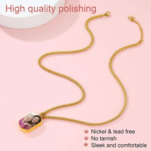 Miniatura 149 de FindChic Collares personalizados con urna para cenizas, barra vertical, gato, luna, reloj de arena, garra de perro, acero inoxidable, chapado en oro