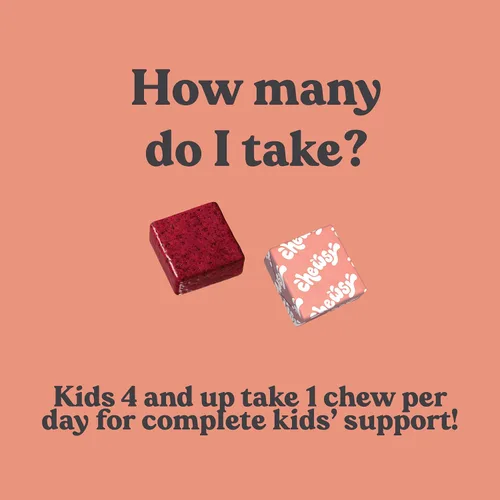 Miniatura 5 de Chewsy Multivitamínico para niños, deliciosos masticables diarios de vitaminas estilo caramelo + probióticos + superalimentos, suplemento masticable