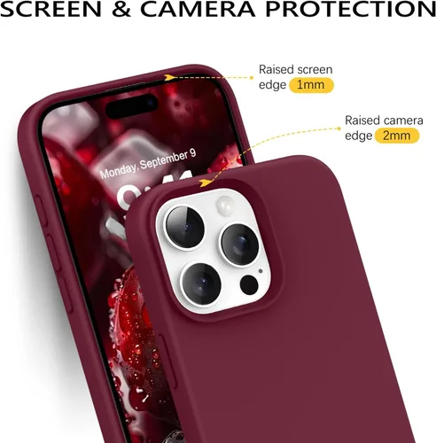 Miniatura 380 de GUAGUA Funda compatible con iPhone 17 Pro Max de 6.9 pulgadas, silicona líquida, goma de gel suave, delgada, forro de microfibra delgada