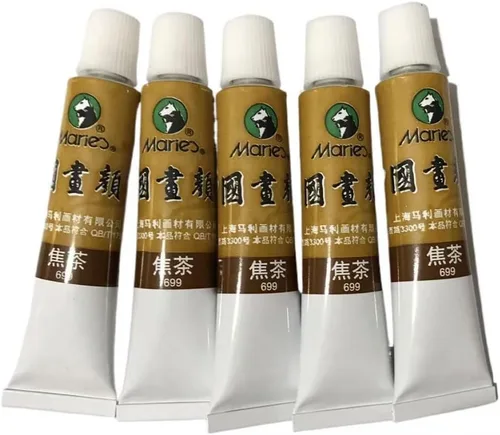 Miniatura 25 de Easyou Dibujo de acuarela de tubos de color de pintura china de gran tamaño de Marie's 0.4 fl oz* 5pcs No. 302 Scarlet