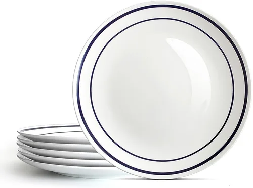 Miniatura 10 de YFWOOD Juego de 6 platos llanos de cerámica, juego de vajilla de cocina de 10.5 pulgadas, vajilla redonda contemporánea de porcelana, apta
