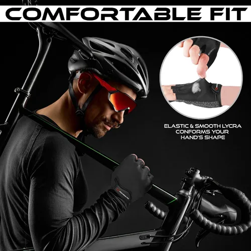 Miniatura 6 de WESTWOOD FOX Guantes de ciclismo de medio dedo, unisex, acolchados, para la palma de la mano, guantes de ciclismo de MTB para hombres y mujeres