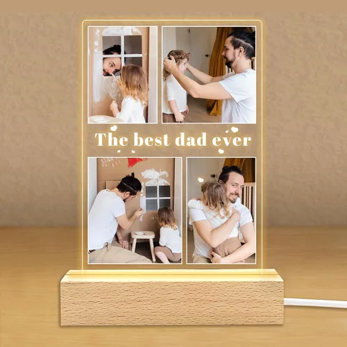 Miniatura 11 de Regalos de fotos personalizados para novio, novia, mujer, pareja, marcos de fotos personalizados, placa acrílica, luz nocturna para mejor amigo