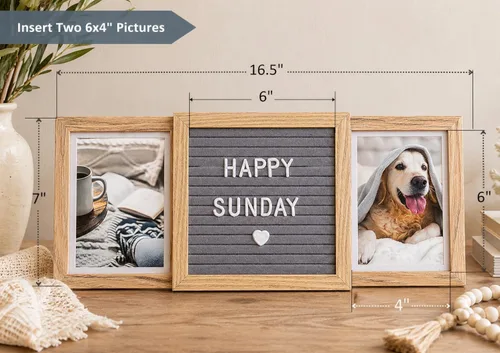 Miniatura 2 de Marco de fotos personalizado con tablero de letras personalizadas – Mostrar dos fotos para mamá, abuela, mejor amiga, hermanas o parejas – Marco