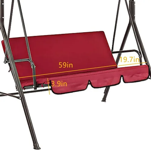 Miniatura 2 de Funda de repuesto para cojín de columpio, 3 asientos, impermeable, para exteriores, para columpio, silla de columpio, funda de protección