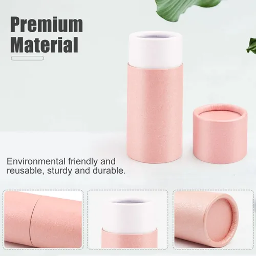 Miniatura 3 de Paquete de 12 tubos de papel kraft vacíos de 1.0 fl oz de capacidad, recipientes redondos de cartón de cartón para botellas de aceite esencial, caja