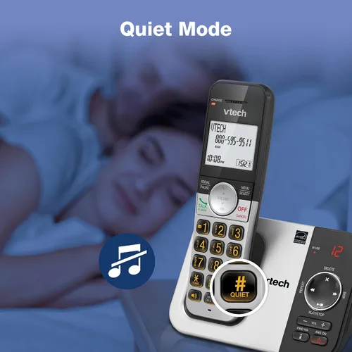 Miniatura 16 de VTech Teléfono inalámbrico de 3 auriculares con contestador, con pantalla grande y grandes botones de identificación de llamadas, altavoz