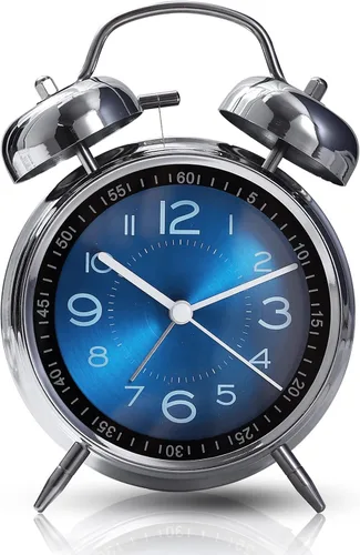 Miniatura 10 de Reloj despertador súper fuerte para personas que duermen pesadas, reloj despertador de campana doble de 4 pulgadas con luz de fondo, funciona