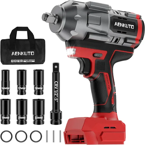Miniatura 8 de Llave de impacto inalámbrica para batería DeWALT de 20 V MAX, 1500 Nm (1106 pies-libras) pistola de impacto sin escobillas de 1/2 pulgada, luz