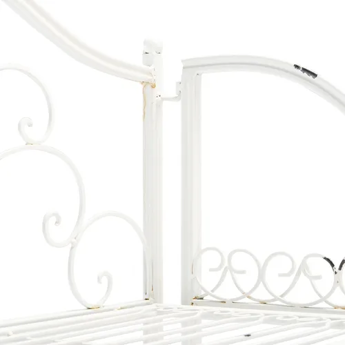 Miniatura 4 de Safavieh PAT5014B Outdoor Collection Amaris - Estante para panaderos de 4 niveles de hierro forjado blanco antiguo