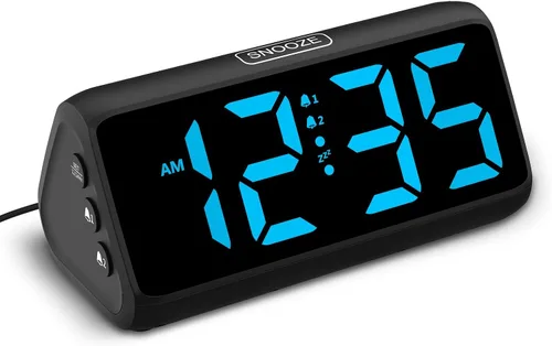 Miniatura 8 de Reloj despertador Netzu extra fuerte para personas que duermen pesadas, relojes despertador RGB para dormitorios para adultos mayores y niños, reloj