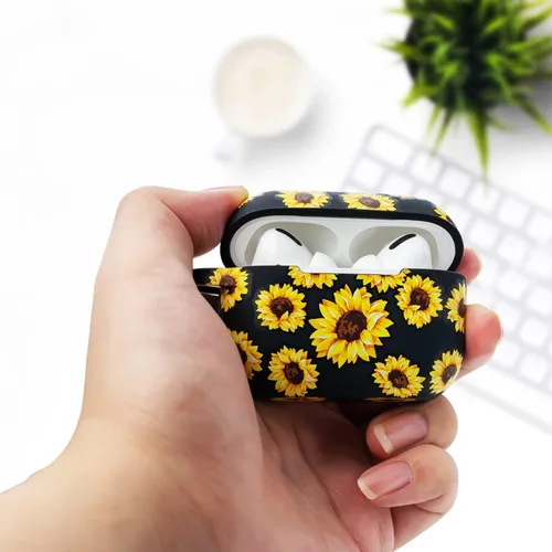 Miniatura 6 de Funda para AirPods Pro 2 de silicona suave - Funda con estampado floral para el segundo estuche de carga de Apple AirPod Pro - Protector con llavero