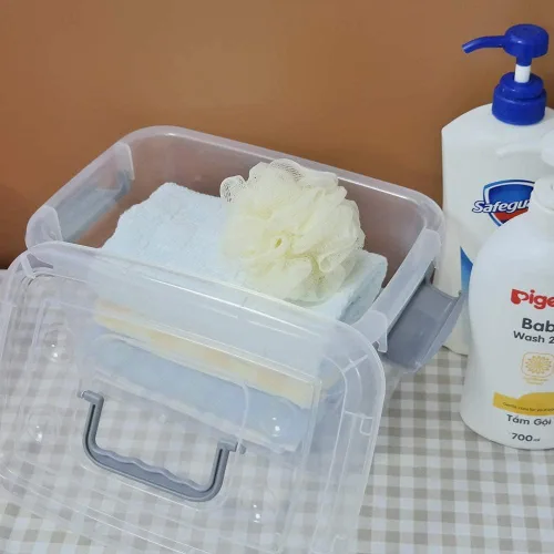 Miniatura 6 de Readsky Caja de plástico transparente de 5 L con tapas y asa, 6 paquetes