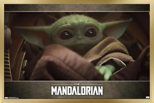 Miniatura 17 de Trends International Star Wars: The Mandalorian - Póster de pared de ojos, 14.725 x 22.375 pulgadas, versión enmarcada de madera de granero