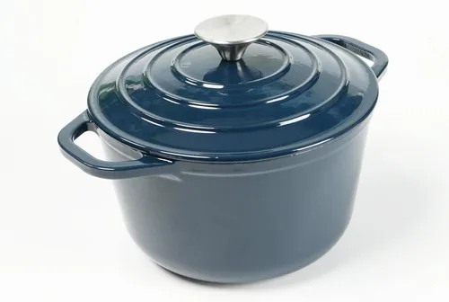 Miniatura 10 de HAWOK Horno holandés de hierro fundido esmaltado de 3 cuartos de galón, diámetro 7.87 pulgadas con tapa, azul