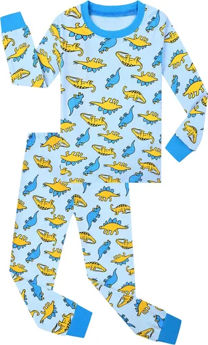 Miniatura 3 de Benaive Pijama para niños, pijama de algodón para niño, conjunto de pantalones de 4 piezas para niños