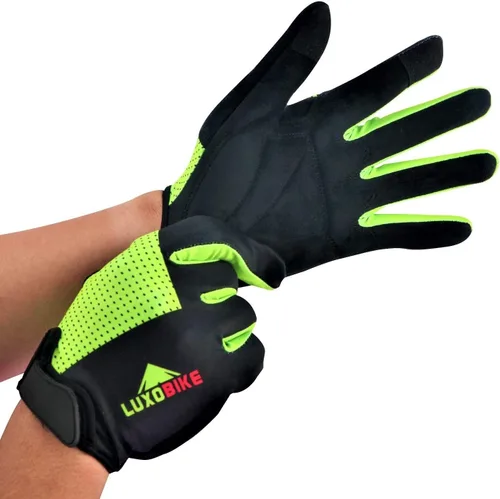 Miniatura 5 de LuxoBike Guantes de ciclismo para mujer, ligeros, transpirables, absorben los golpes, con pantalla táctil, guantes deportivos para hombre
