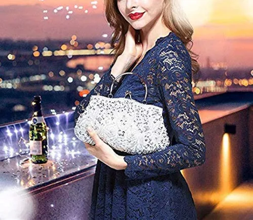 Miniatura 7 de Gets Noble - Bolso de noche con lentejuelas y cuentas para mujer