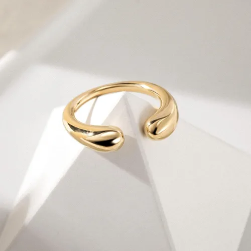 Miniatura 2 de WISTIC 14K Gold Engagement Hoops Set Rings for Women and Girls Water drop Angel tears Simple Luxury Fashion Cocktail Light Minimalism Charming