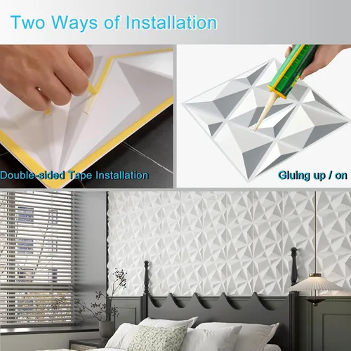 Miniatura 6 de MIX3D Paquete de 33 paneles de pared 3D, diseño moderno con textura de diamante para decoración de pared interior en sala de estar, dormitorio, sala