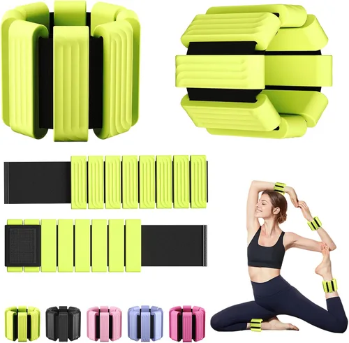 Miniatura 13 de Pesas de muñeca y tobillo de Pilates para mujeres - Brazaletes con peso ajustables para hombres, bandas de brazo con peso de 2 libras, pesas de pie