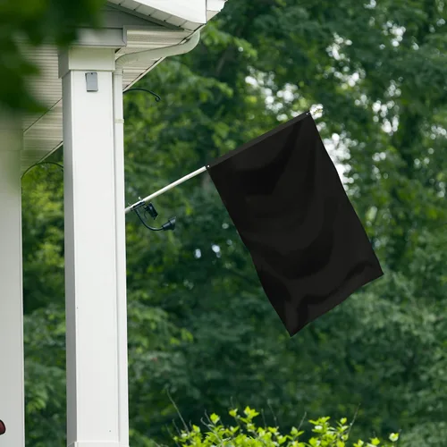Miniatura 6 de XIFAN Bandera negra sólida de nailon de alta calidad de 3 x 5 para exteriores, doble cara de nailon 210D liso, banderas negras de larga duración