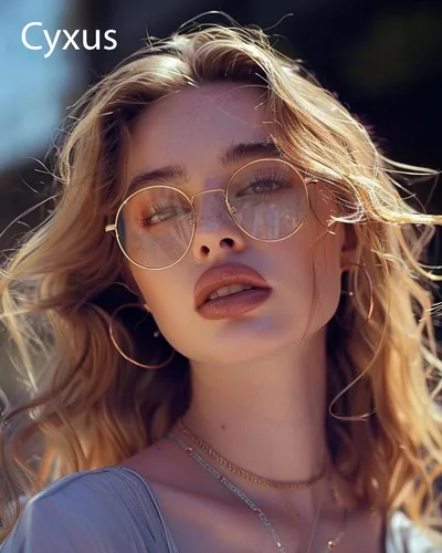 Miniatura 10 de Cyxus Gafas Redondas con Bloqueo de Luz Azul para Hombres y Mujeres, Marco de Alambre, Ultraligeras, Cómodas, para Oficina, Computadora