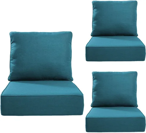 Miniatura 12 de Rilyson Cojines de patio para muebles de exterior, 22 x 24 pulgadas, respaldo alto y asiento profundo, cojín de exterior para sillas de patio, sofá