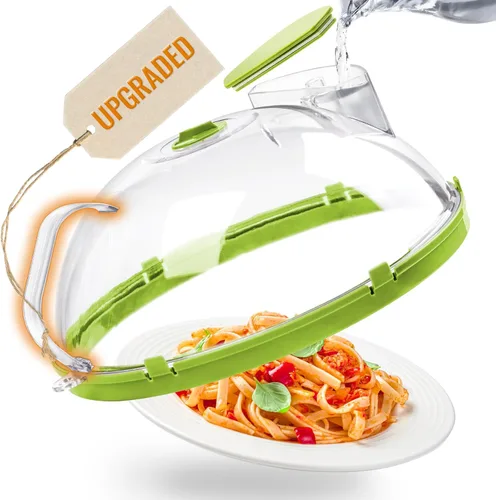 Miniatura 8 de Cubierta de salpicaduras de microondas para alimentos, cubierta de microondas mejorada con vaporizador de agua, mango integrado, cubiertas