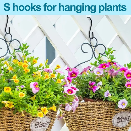 Miniatura 2 de ESFUN Paquete de 24 ganchos en S, ganchos en S resistentes de 3.5 pulgadas para plantas colgantes, ganchos grandes para barra de armario para bolsas