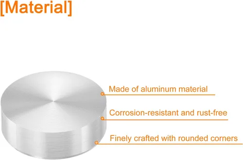 Miniatura 3 de uxcell M6 Rosca 0.787 in de diámetro de forma redonda de aluminio disco hardware 1pcs, aluminio círculo disco vidrio adaptador superior para mesa