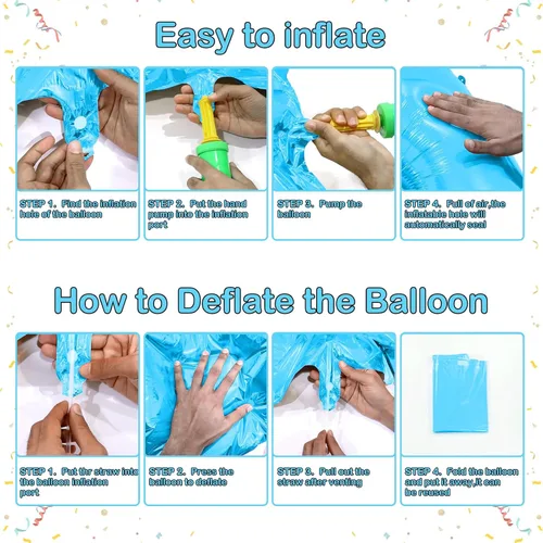 Miniatura 4 de Globos de cumpleaños con números azules de 40 pulgadas, globos de números de helio de mylar de aluminio para cumpleaños, globo número 1 para fiesta