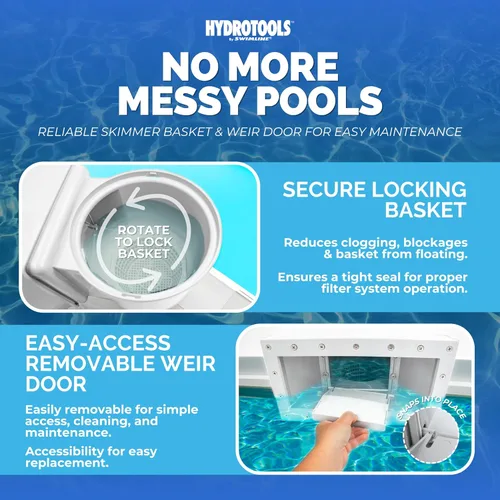 Miniatura 5 de SWIMLINE HYDROTOOLS - Kit estándar de desnatador de piscina de boca ancha sobre el suelo, construcción de ABS, desnatador de piscina, boca ancha