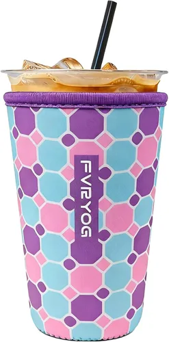 Miniatura 57 de Fundas de neopreno reutilizables aisladas para café helado, fundas para tazas de café helado, fundas para bebidas heladas y calientes