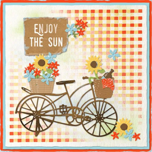 Miniatura 2 de DzIxY Cesta de flores para bicicleta, troqueles de corte de metal, kit de fabricación de tarjetas, troquelados, troqueles, álbumes de recortes, 33