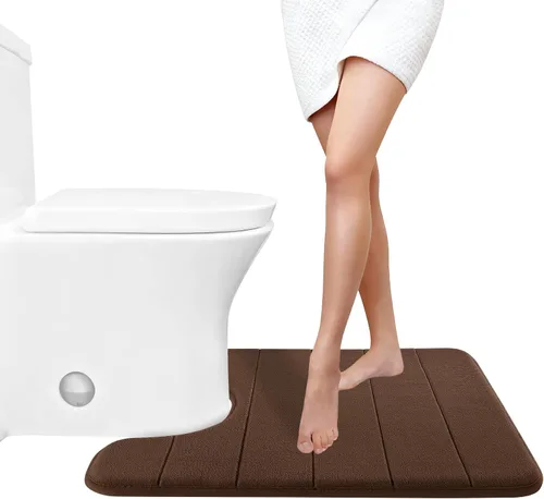 Miniatura 127 de Yimobra Tapete de baño de espuma viscoelástica, súper suave, absorbente, antideslizante, de secado rápido, lavable a máquina, tapete para bañera