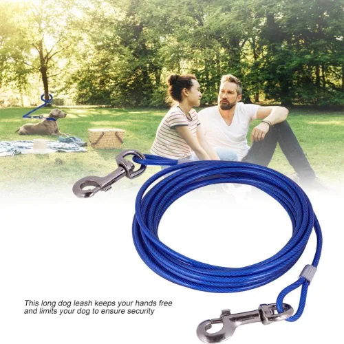Miniatura 6 de Fdit Cuerda de correa para perro, alambre de acero resistente, 0.197 in x 16.4 ft, rojo, cable de seguridad para mascotas a prueba de mordeduras