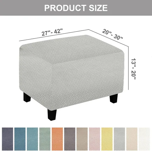 Miniatura 3 de Funda otomana de sofá resistente al desgaste, fundas otomanas rectangulares elásticas, funda para taburete de pies, fundas de taburete extraíbles