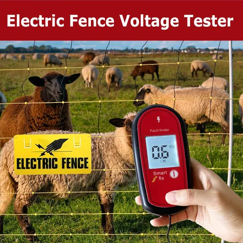 Miniatura 3 de Probador de Voltaje de Cerca Eléctrica, Buscador de Fallas de Cerca Portátil para Granjas, Probador de Cerca con Pantalla Digital de Alta Tensión