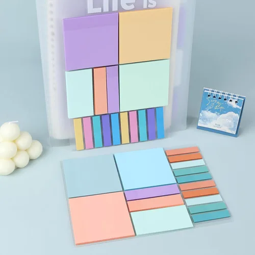 Miniatura 5 de Temiary 500 hojas de notas adhesivas transparentes de color macarrón de 3 x 3 pulgadas, impermeables Bloc de notas transparente, pestañas de libro