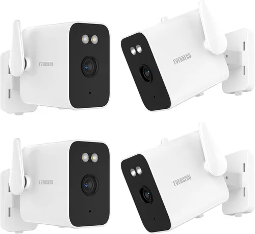 EVERSECU Cámara bala WiFi para exteriores de 2 K para exteriores, baterías de 5000 mA para corte de energía, detección humana, compatible con Alexa,