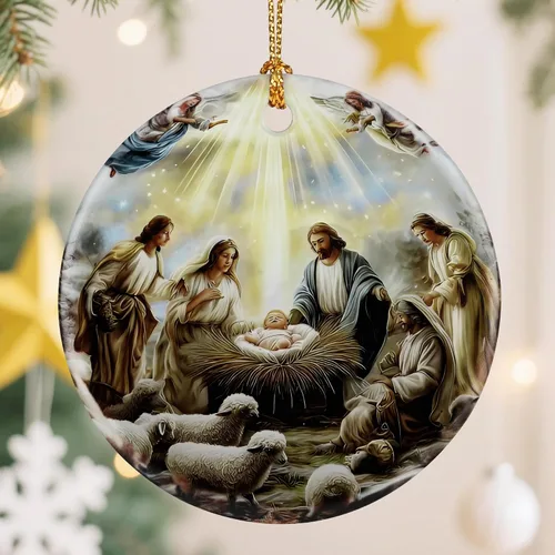 Miniatura 9 de Adorno de Cruz Católica, Adornos de Navidad Cristianos, Adornos de Árbol de Navidad, Decoración Religiosa de Vacaciones Regalos para Cristianos