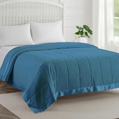 Miniatura 12 de COMFLIVE - Manta con relleno alternativo - Manta acolchada de microfibra tamaño King con borde satinado, mantas de cama para todas las estaciones