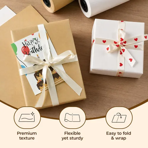 Miniatura 8 de YRYM HT Rollo de papel de carnicero marrón para ahumador, papel de regalo marrón natural de grado alimenticio para pechugas de barbacoa, ahumar
