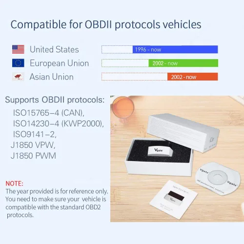 Miniatura 2 de Vgate iCar 3 WiFi OBD2 Escáner Herramientas de escaneo Adaptador de interfaz Herramienta de diagnóstico para coche para iOS iPhone iPad y Android