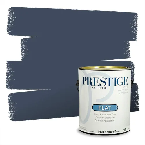 Miniatura 1184 de Pintura Exterior + imprimación PRESTIGE, todo-en-uno, 1 galón, acabado mate, color comparable al Valspar* Royal Gray* VS151-Gris real