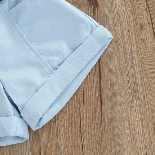 Miniatura 44 de TheFound Trajes de verano para niñas pequeñas, sin mangas, de punto acanalado, halter, pantalones cortos, ropa para recién nacidos, conjunto de 3