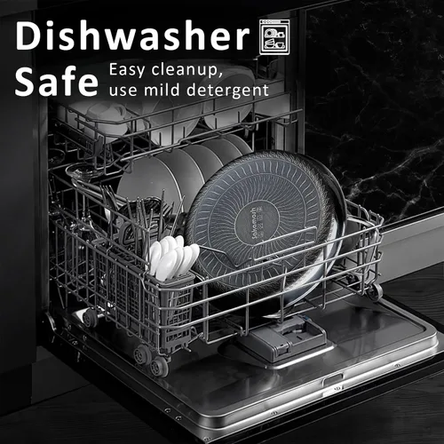Miniatura 6 de SAKAMOSH Sartén antiadherente de 20,32 cm, sartén híbrida de cerámica y acero inoxidable, sartén con mango resistente al calor, no tóxica, libre
