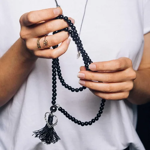 Miniatura 5 de Ecally 300 cuentas de ónice negro mate natural ágata negra cuentas redondas de ónice esmerilado cuentas sueltas para pulseras, collares, joyas
